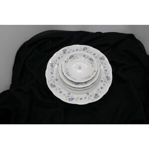 15 piece Haviland Limoges Dinnerware Set: Blue Floral French Porcelain - RARE